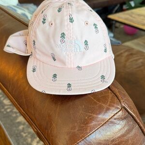 The North Face Pink Baby Cap with Floral Design 0-6 month